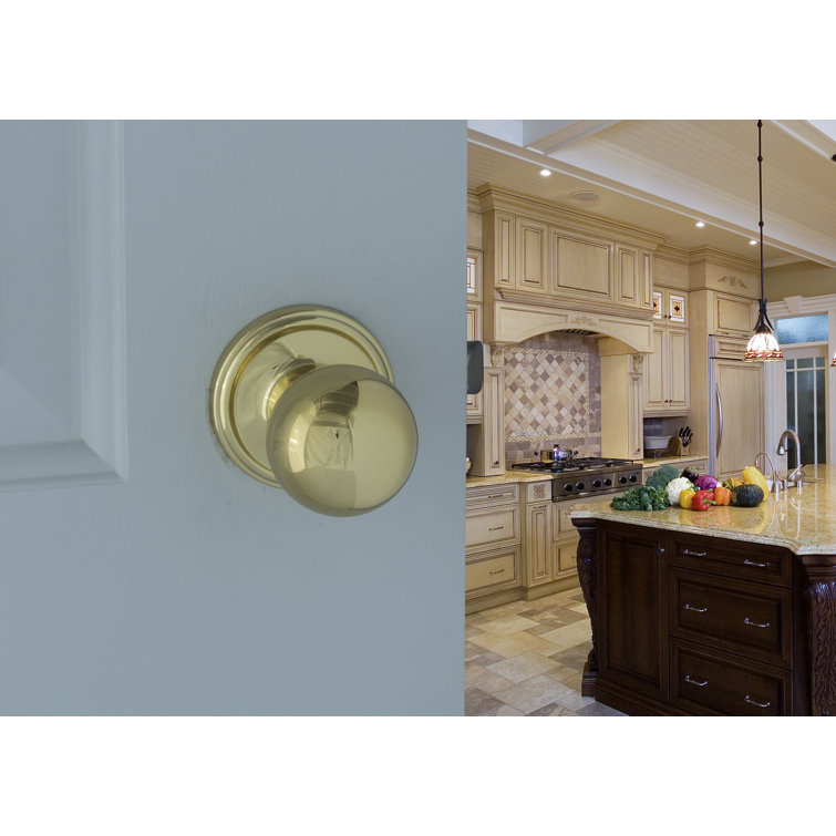 Polished Brass Round Passage Door Knob