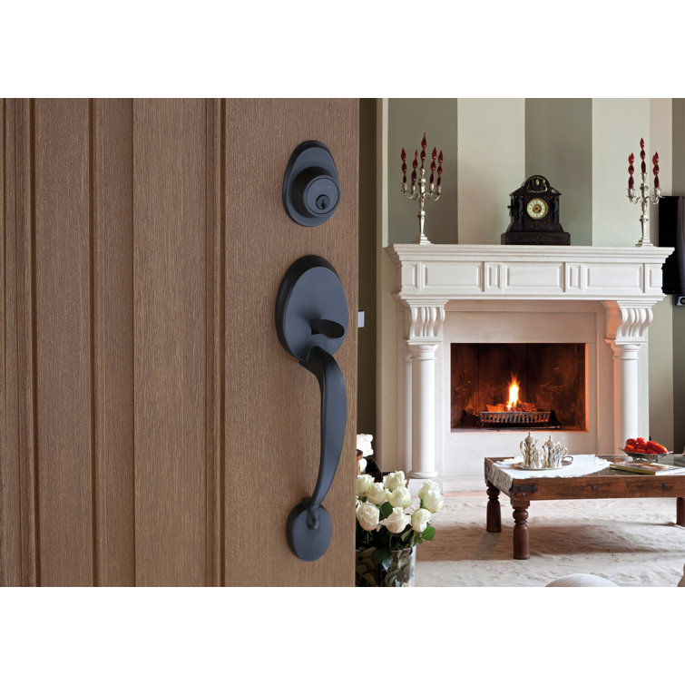 Tuscan Bronze Right-Handed Modern Door Handleset with Deadbolt