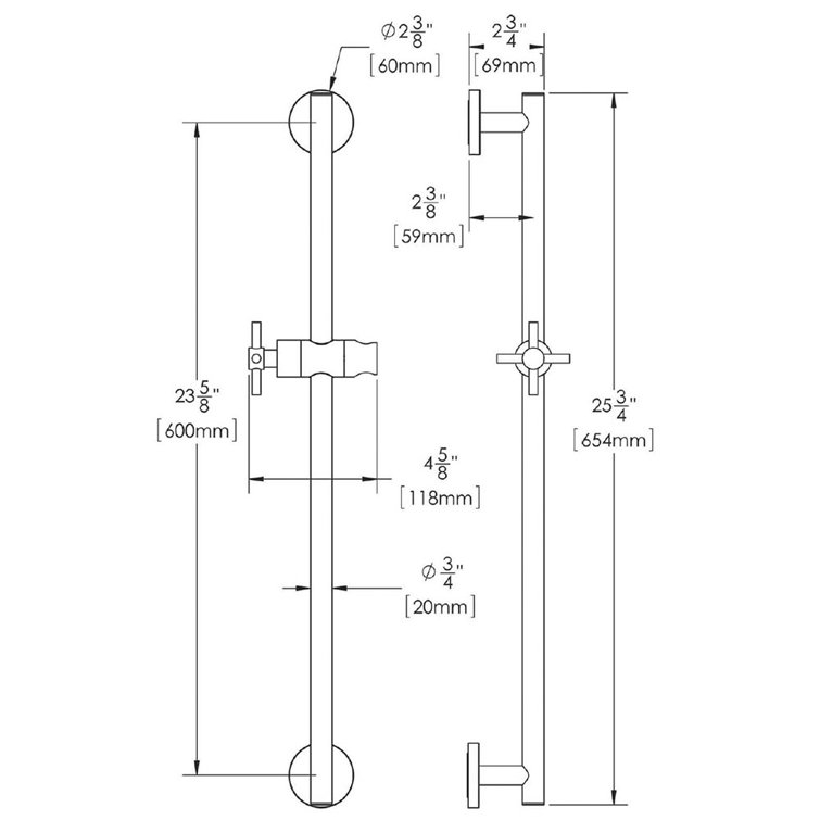 Neo Polished Chrome Adjustable Shower Slide Bar