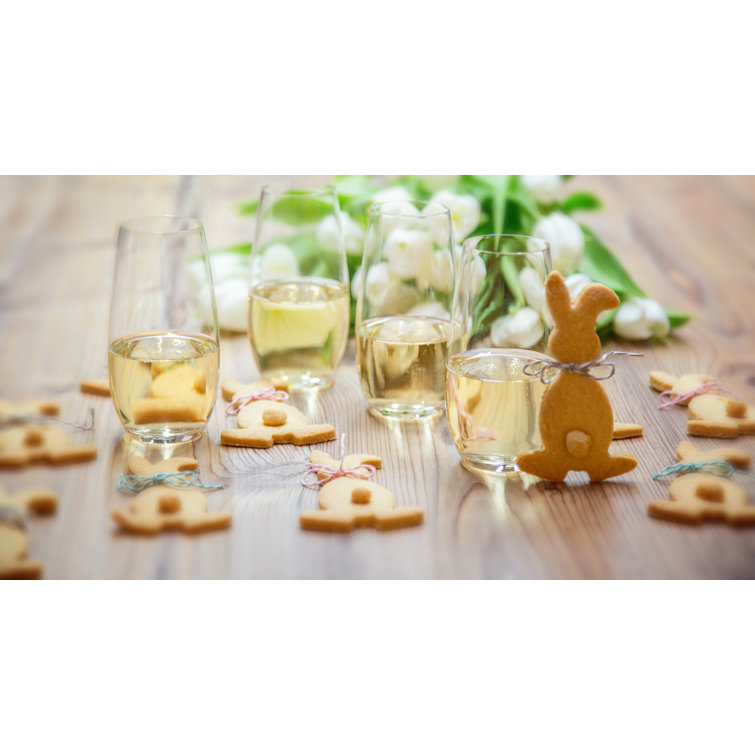 Clear Glass Stemless Champagne Tumblers Set of 2