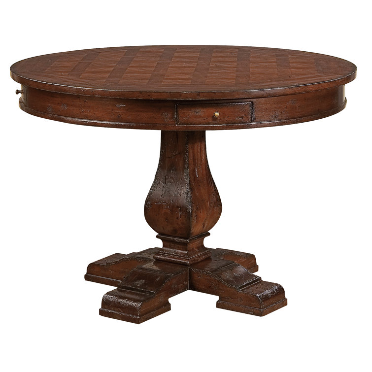 Traditional Havana 44" Round Brown Wood Casual Dining Table