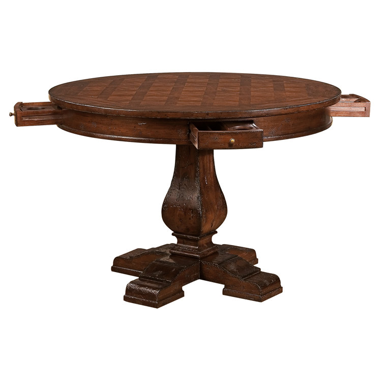 Traditional Havana 44" Round Brown Wood Casual Dining Table