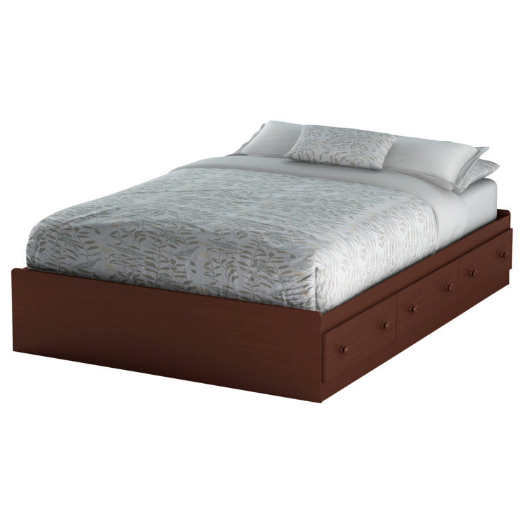 Summer Breeze Blue Twin Wood Platform Bed with Storage