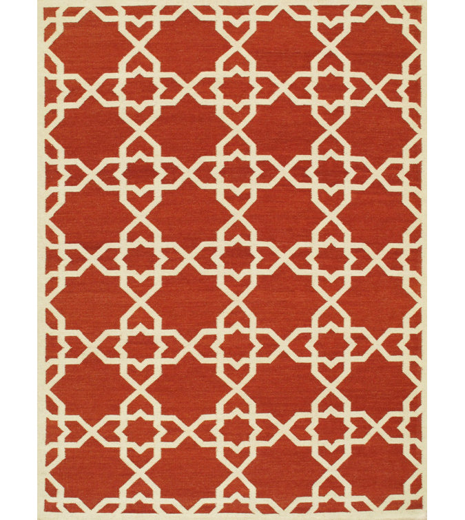 Ivory Flat Woven Handmade Wool Reversible Rug, 4' x 6'