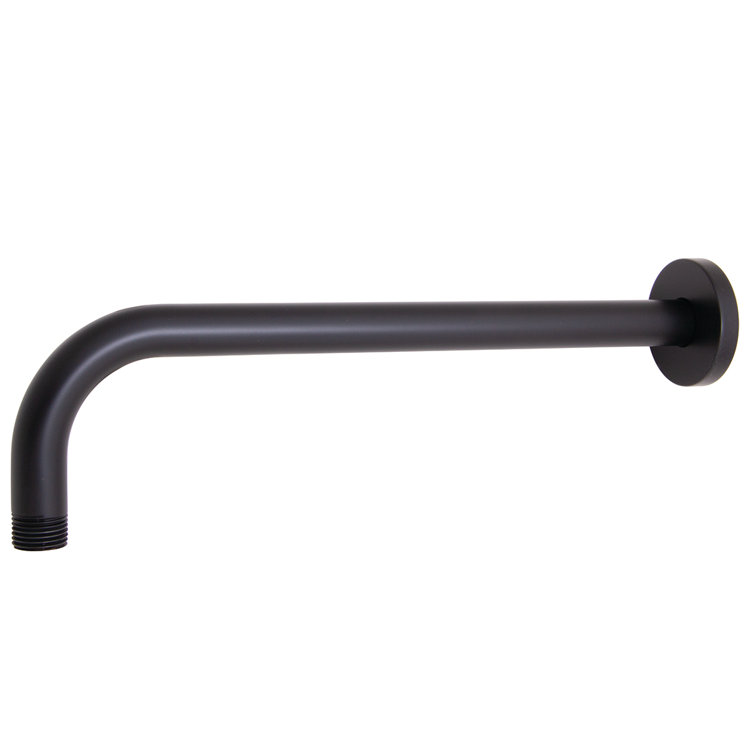 12.4" Matte Black Brass and Stainless Steel Wall Mounted Shower Arm