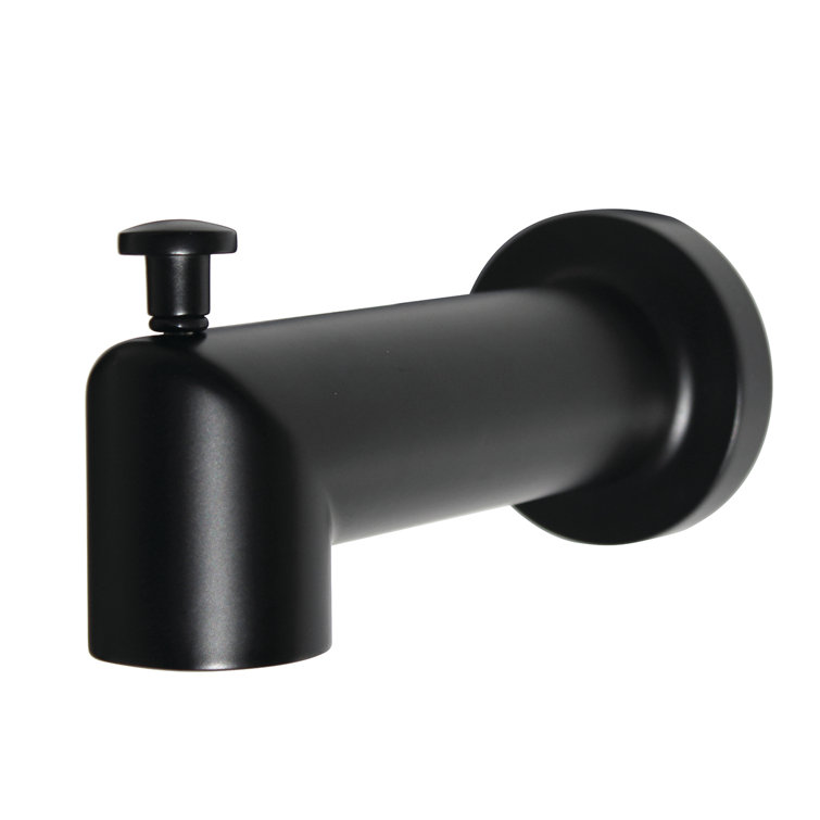Matte Black Wall Mounted Tub Spout with Diverter