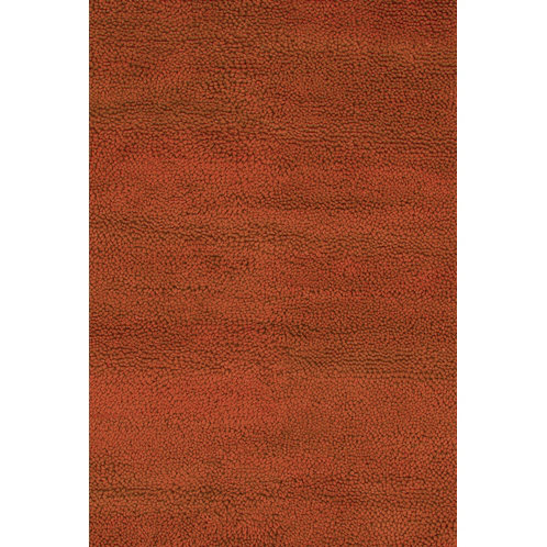 Luxurious Crimson Shag 5' x 7' Handwoven Wool & Viscose Rug
