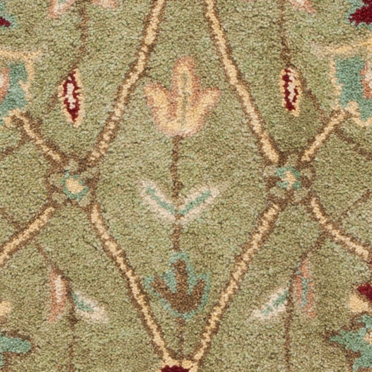 Sage and Beige Hand Tufted Wool Area Rug