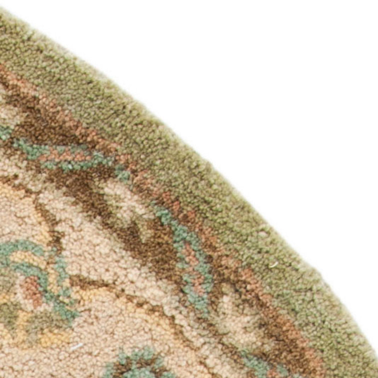Sage and Beige Hand Tufted Wool Area Rug
