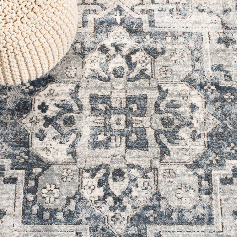 Ivory Medallion Hand-Knotted 3'x5' Synthetic Area Rug