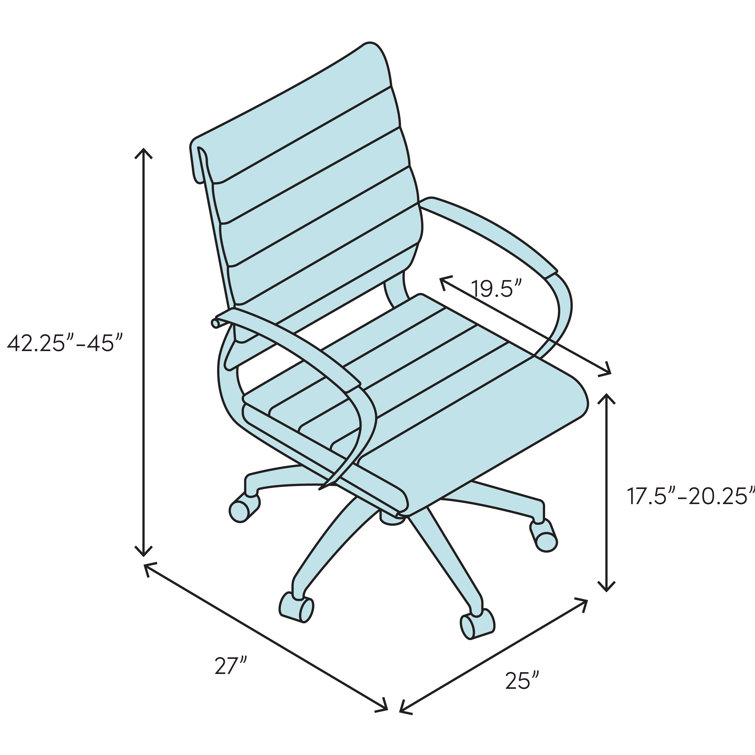 White Faux Leather Executive Swivel Chair with Adjustable Arms