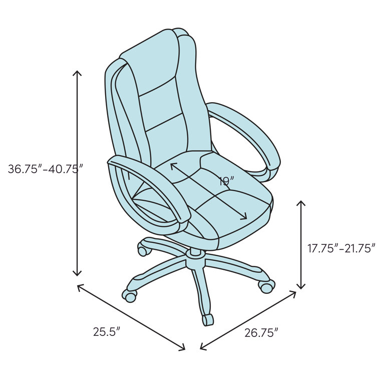 Executive High-Back Ergonomic Leather Swivel Chair with Adjustable Arms