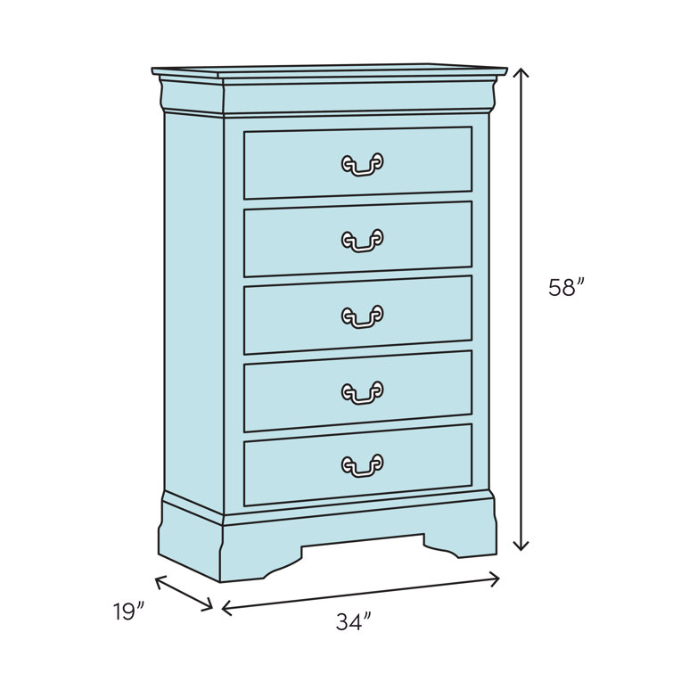 Brown Maple Veneer Coastal 7-Drawer Chest