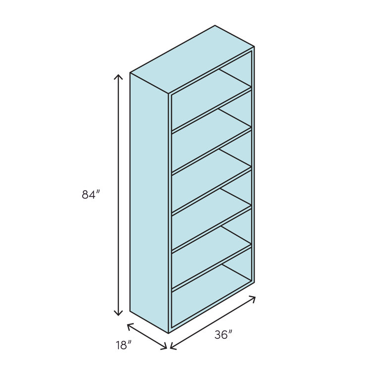 Putty Adjustable Steel 72" Bookcase with Reversible Shelves