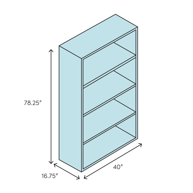 Traditional Adjustable White Oak Veneer 40'' Bookcase