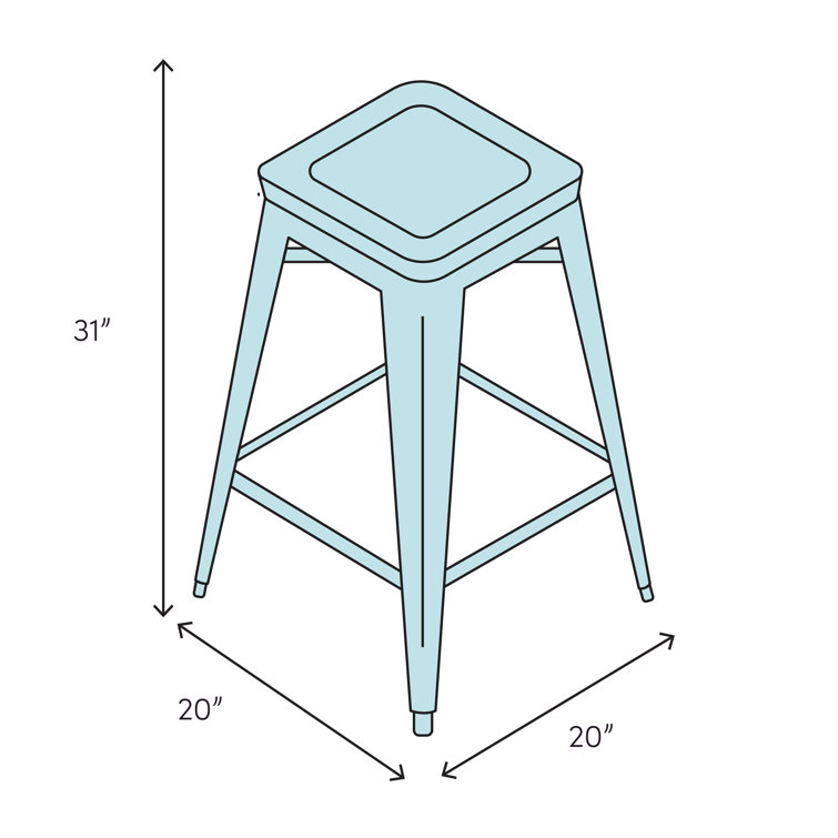 Corona Vintage Adjustable 26'' Red Metal Swivel Counter Stool