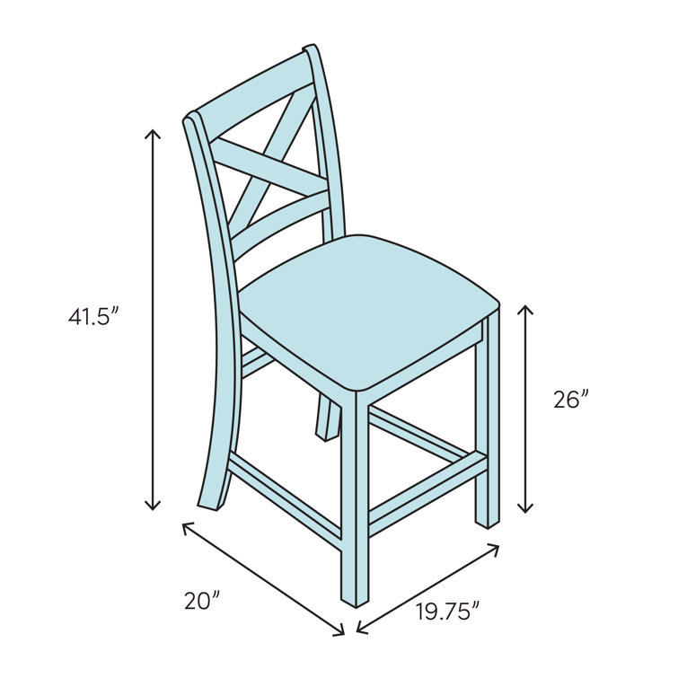 Estelle Smoke Cherry Solid Wood Counter Stool with Saddle Base