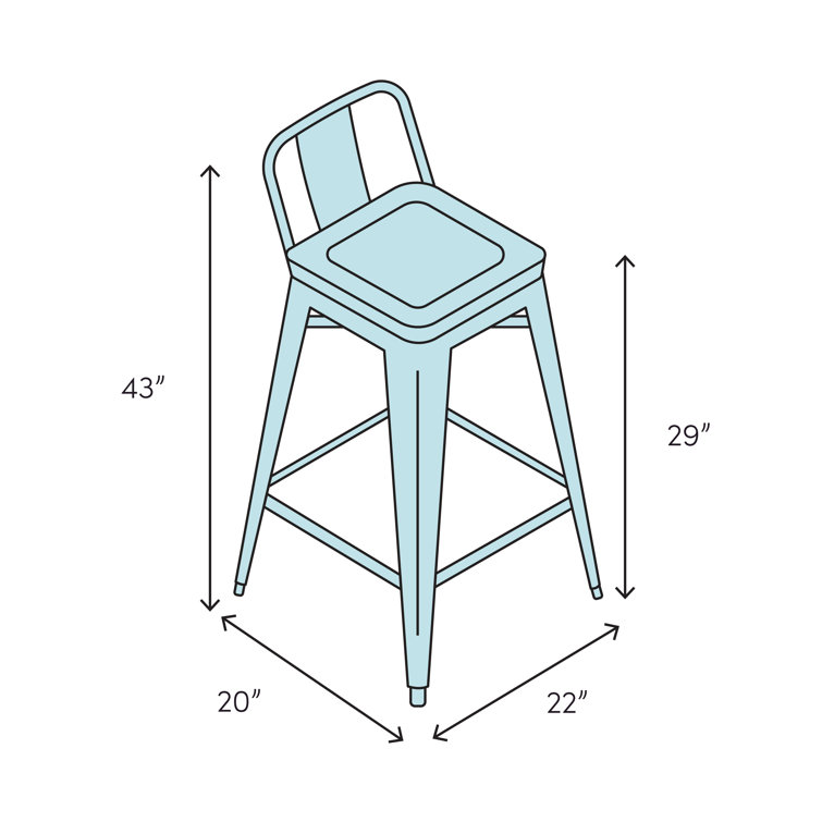 Beige Faux Leather and Metal Contemporary Counter Stool