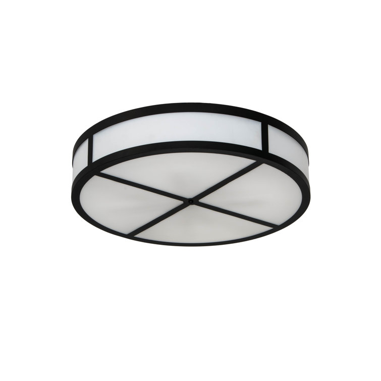 Smythe Craftsman 30" Bronze Glass Drum LED Semi-Flush Mount