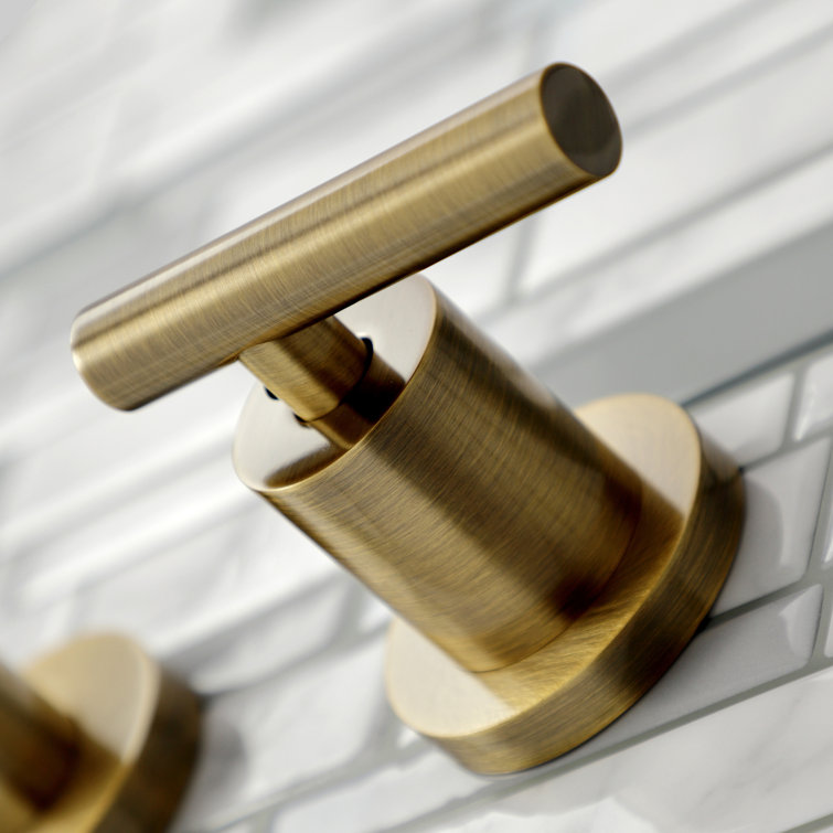 Manhattan Elegance Antique Brass Dual-Lever Wall-Mounted Bathroom Faucet