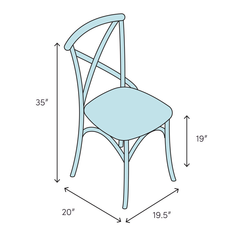 Natural Oak and Metal Cross Back Side Chair