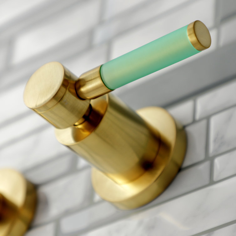Kaiser Brushed Brass 2-Handle Modern Wall Mount Bathroom Faucet