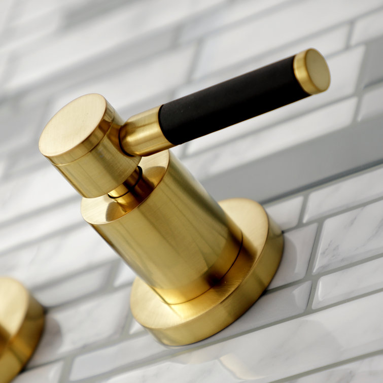 Kaiser Brushed Brass 2-Handle Modern Wall Mount Bathroom Faucet