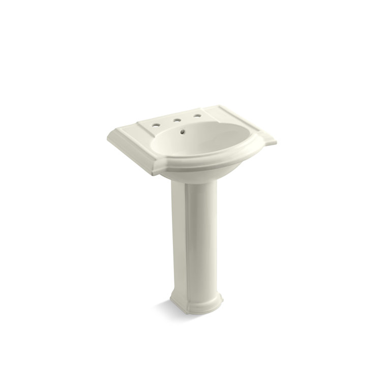Devonshire White Ceramic 24" Pedestal Bathroom Sink