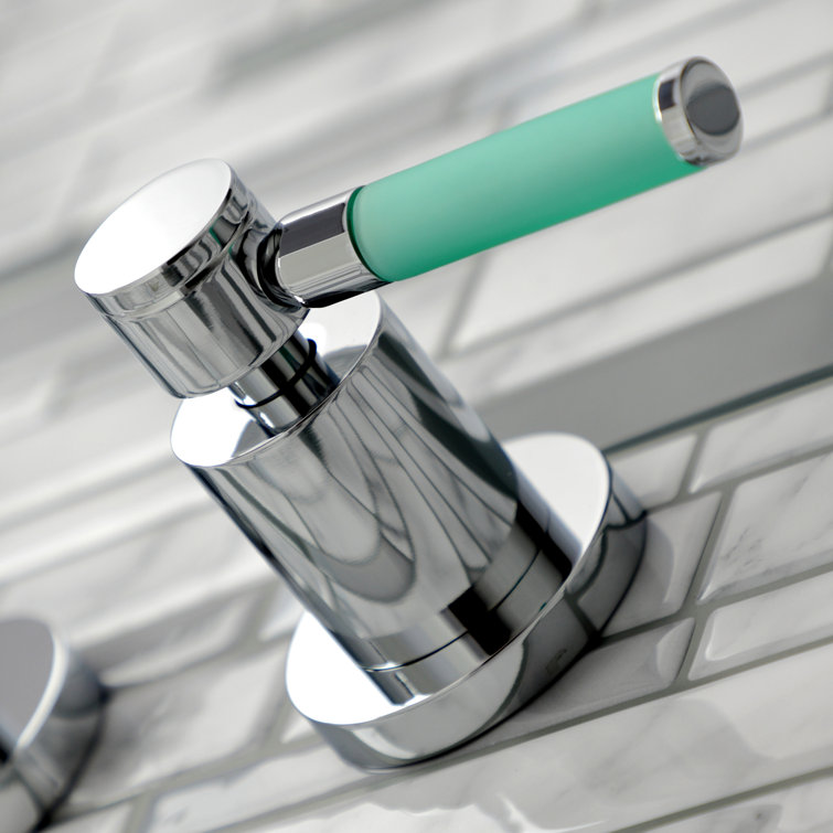 Polished Chrome Two-Handle Wall Mount Bathroom Faucet