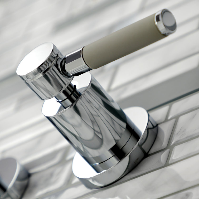 Polished Chrome Two-Handle Wall Mount Bathroom Faucet