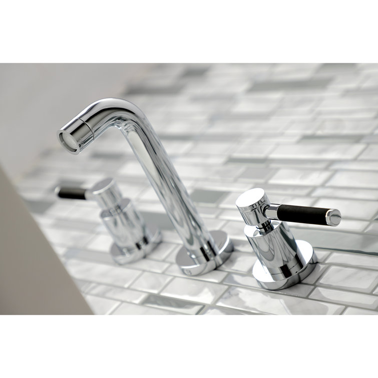 Polished Chrome Two-Handle Wall Mount Bathroom Faucet