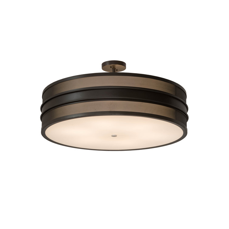 Nolan Timeless Bronze 6-Light Semi-Flush Mount with White Glass Diffuser