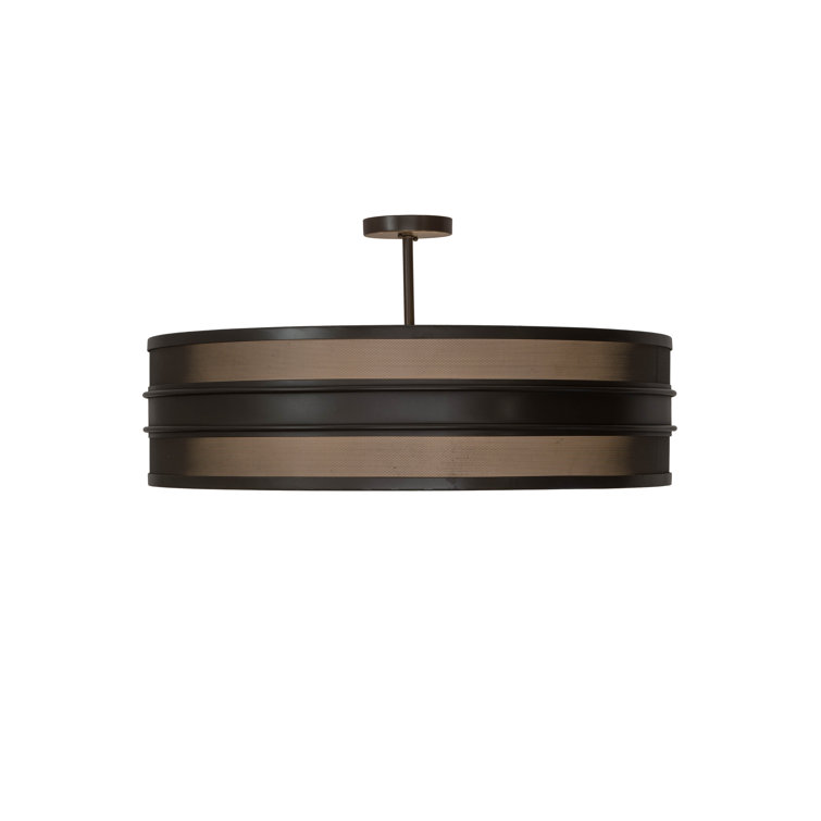 Nolan Timeless Bronze 6-Light Semi-Flush Mount with White Glass Diffuser