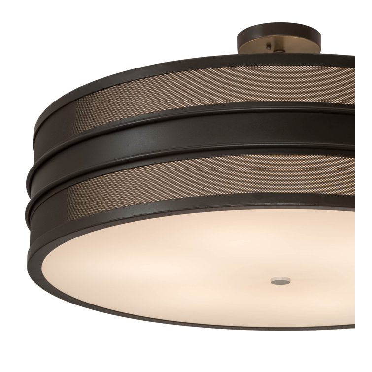 Nolan Timeless Bronze 6-Light Semi-Flush Mount with White Glass Diffuser