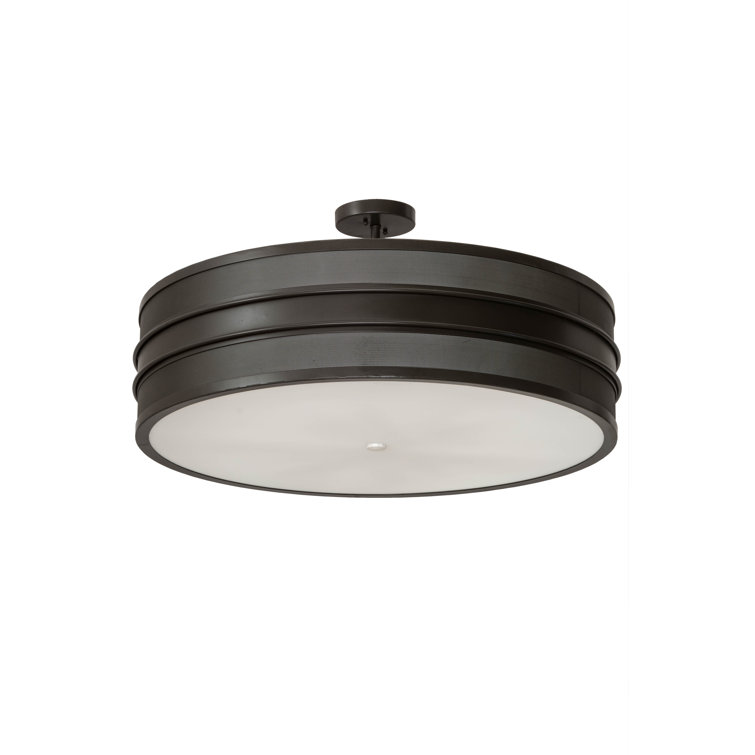 Nolan Timeless Bronze 6-Light Semi-Flush Mount with White Glass Diffuser