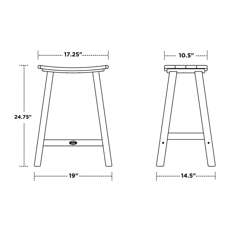 Slate Gray Recycled Plastic Outdoor Saddle Bar Stool