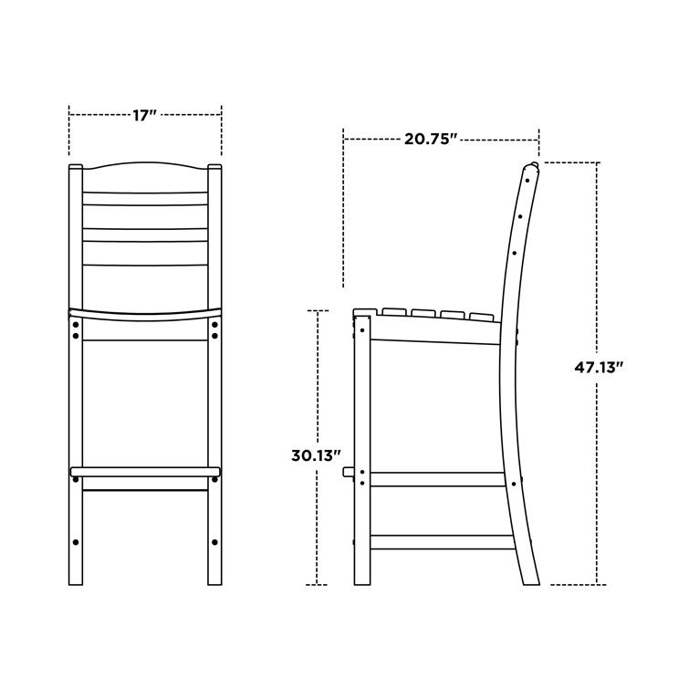 Eco-Friendly Modern White Recycled Plastic Outdoor Bar Stool