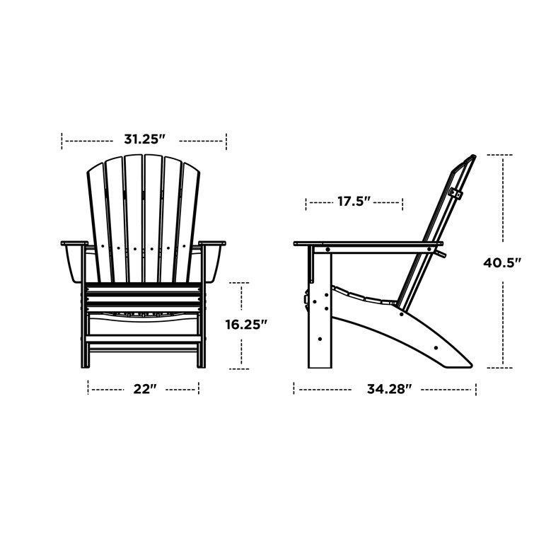Pacific Blue Weatherproof Nautical Curveback Adirondack Chair