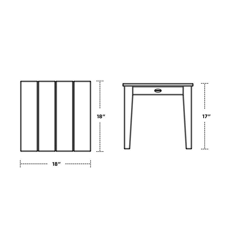 Mahogany 18" Square Outdoor End Table with Tapered Legs