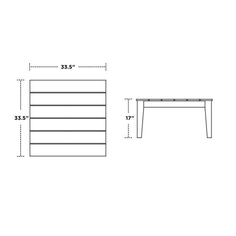 Teak 33.5" Square Recycled Plastic Conversation Table