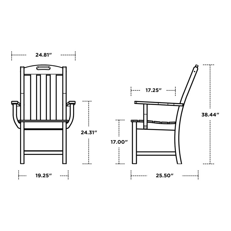 Ash Charcoal Revolution® POLYWOOD Outdoor Dining Arm Chair