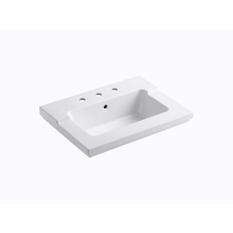 Tresham 25" White Ceramic Vanity Top with Integrated Sink