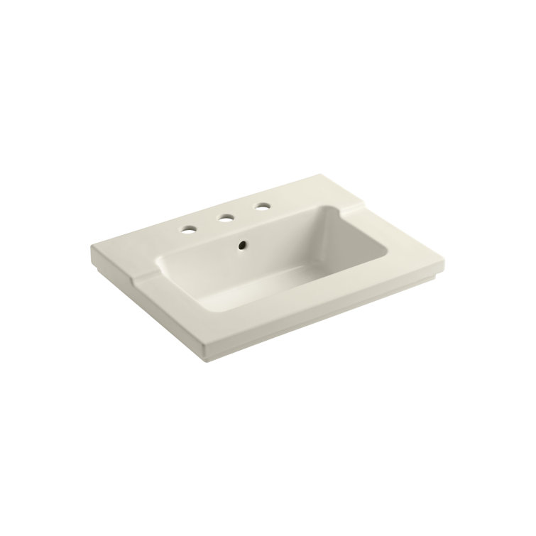 Tresham 25" White Ceramic Vanity Top with Integrated Sink