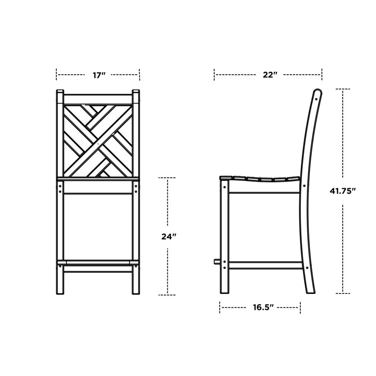 POLYWOOD Chippendale 43" Garden Side Chair in Sand