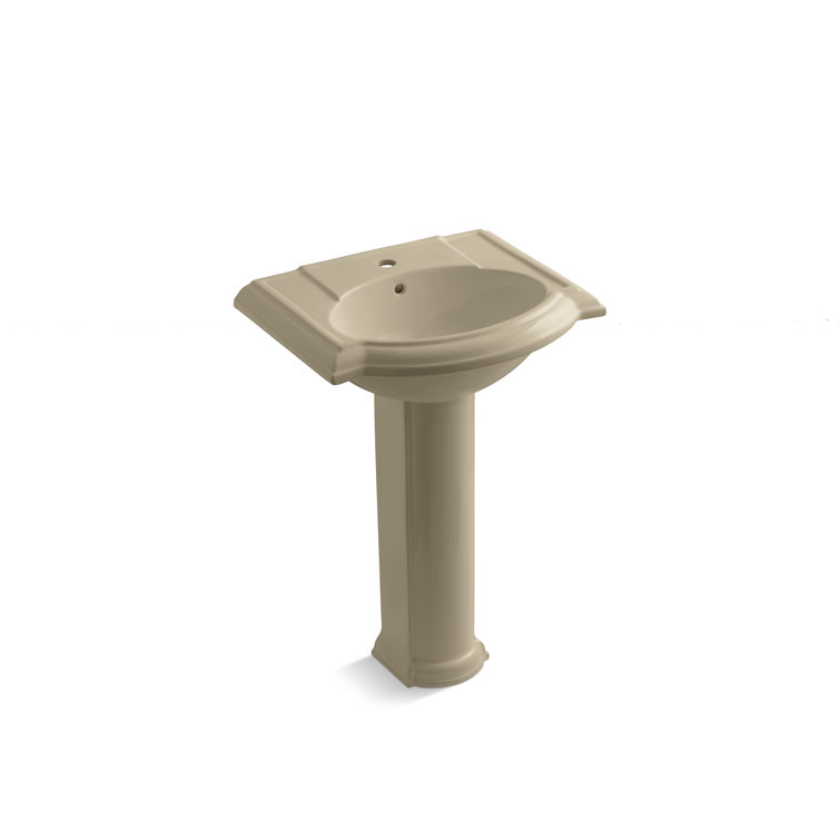 Devonshire White Ceramic 24" Pedestal Bathroom Sink