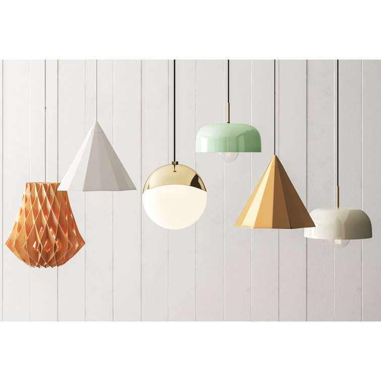 Polished Brass and Frosted Glass Globe Pendant Light