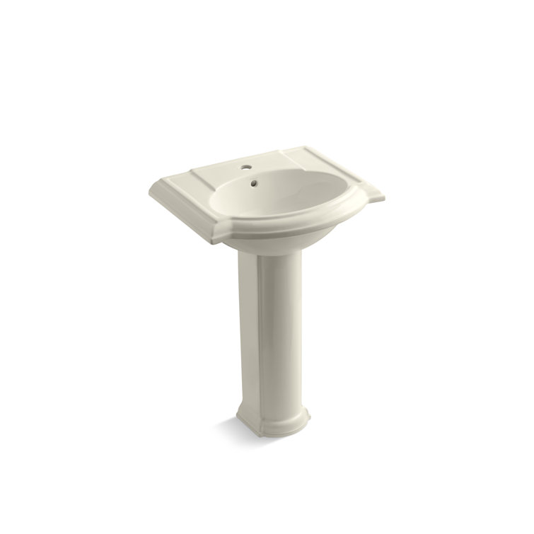 Devonshire White Ceramic 24" Pedestal Bathroom Sink
