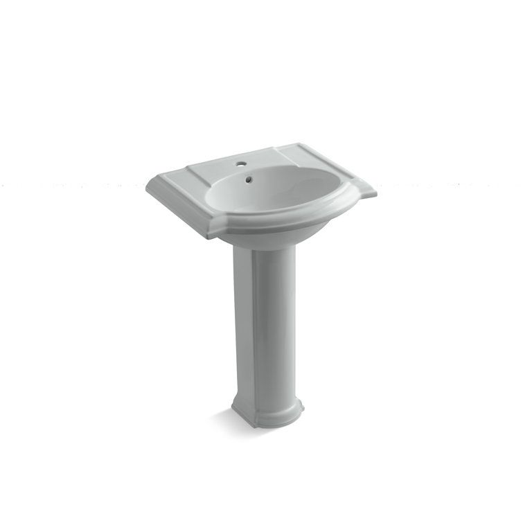 Devonshire White Ceramic 24" Pedestal Bathroom Sink