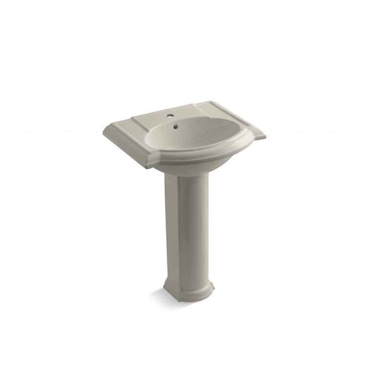 Devonshire White Ceramic 24" Pedestal Bathroom Sink