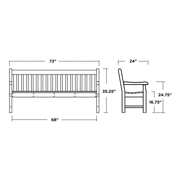 Sand Polywood 72-Inch Outdoor Bench with Stainless Steel Hardware
